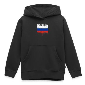 La russie - Sweat Premium à capuche enfant bio - noir - Devant - AI Model Kid Male (0cm)