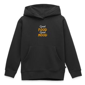 Good food good mood - Kids Premium Organic Hoodie - black - Front - AI Model Kid Male (0cm)