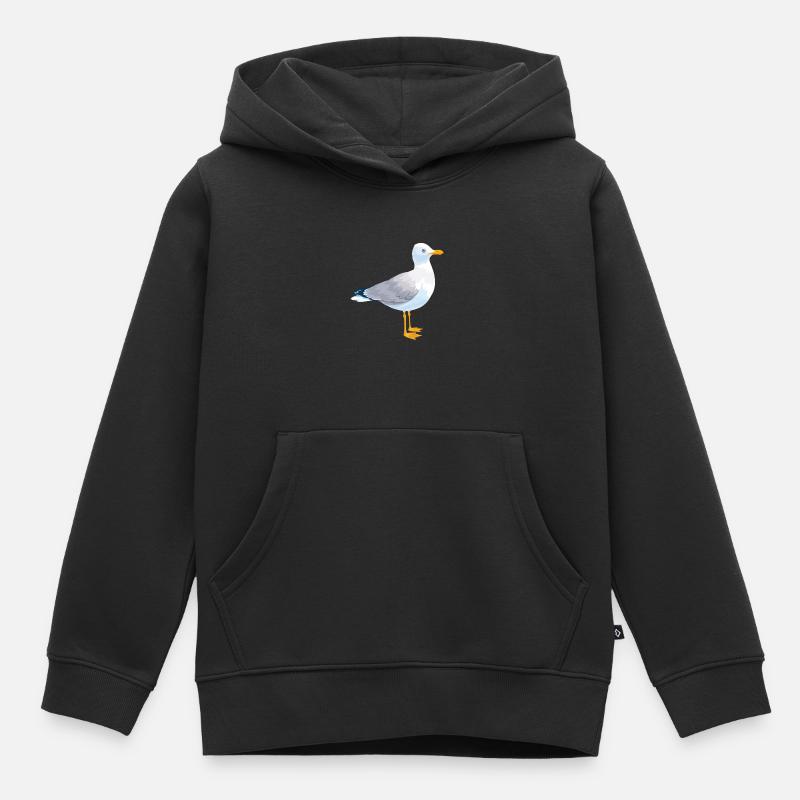 Möwen Seevögel Tshirt - Kinder Premium Organic Hoodie - Schwarz