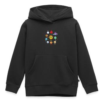 Système solaire - Sweat Premium à capuche enfant bio - noir - Devant - AI Model Kid Male (0cm)