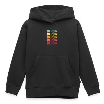 Berlin - Kids Premium Organic Hoodie - black - Front - AI Model Kid Male (0cm)