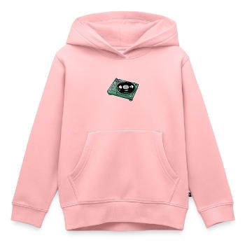 Disque vinyle - Sweat Premium à capuche enfant bio - rose - Devant - AI Model Kid Female (0cm)