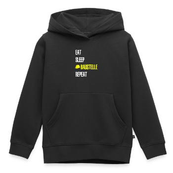 EAT SLEEP BAUSTELLE REPEAT - Kinder Premium Organic Hoodie - Schwarz - Vorne - AI Model Kid Male (0cm)