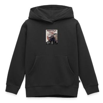 Furet - Sweat Premium à capuche enfant bio - noir - Devant - AI Model Kid Male (0cm)