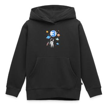Astronaute fusée 3ème anniversaire de l’espace 3 ans - Sweat Premium à capuche enfant bio - noir - Devant - AI Model Kid Male (0cm)