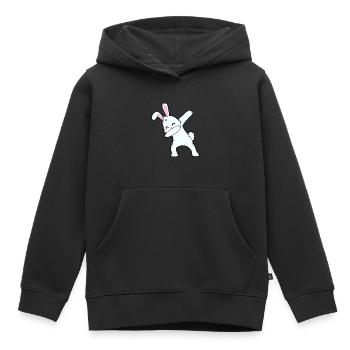 Tamponner le lapin - Sweat Premium à capuche enfant bio - noir - Devant - AI Model Kid Male (0cm)