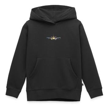 Avion - Sweat Premium à capuche enfant bio - noir - Devant - AI Model Kid Male (0cm)