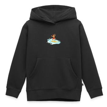 Surfing surfing - Kids Premium Organic Hoodie - black - Front - AI Model Kid Male (0cm)