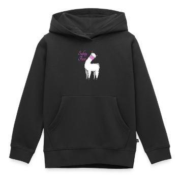 Lama mit Mundschutz gegen das Corona Virus - Kinder Premium Organic Hoodie - Schwarz - Vorne - AI Model Kid Male (0cm)