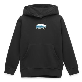 Protection de l'environnement Les montagnes des Ours restent sauvages - Sweat Premium à capuche enfant bio - noir - Devant - AI Model Kid Male (0cm)