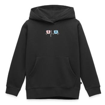 Heartbeat EKG twin mother twin père tea - Sweat Premium à capuche enfant bio - noir - Devant - AI Model Kid Male (0cm)