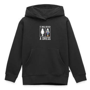 It Was Never A Dress Toilette Kleid WC Schild - Kids Premium Organic Hoodie - black - Front - AI Model Kid Male (0cm)