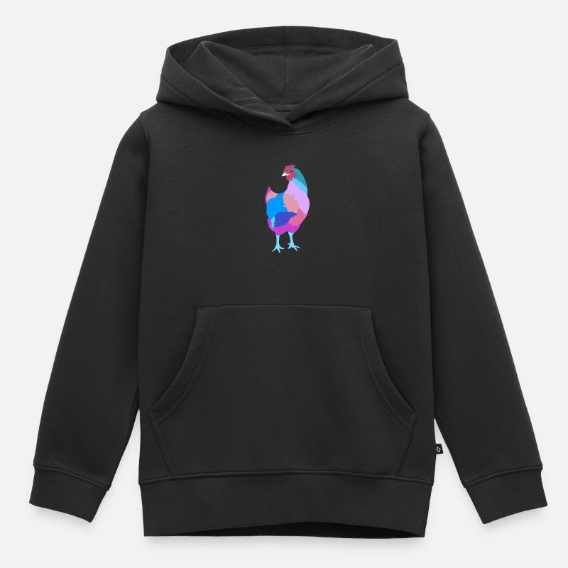Poulet - Sweat Premium à capuche enfant bio - noir