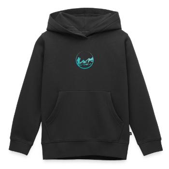 Randonnée - Sweat Premium à capuche enfant bio - noir - Devant - AI Model Kid Male (0cm)
