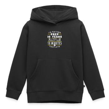 Préparer Prepper tôt - Sweat Premium à capuche enfant bio - noir - Devant - AI Model Kid Male (0cm)