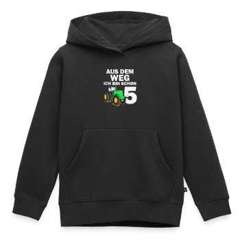 5. Geburtstag Junge Ich bin schon 5 Jahre Traktor - Kinder Premium Organic Hoodie - Schwarz - Vorne - AI Model Kid Male (0cm)