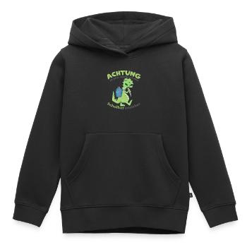 Geschenk zur Einschulung mit Dinosaurier Spruch - Kinder Premium Organic Hoodie - Schwarz - Vorne - AI Model Kid Male (0cm)