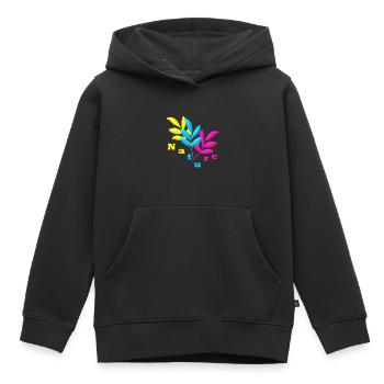 Nature - Sweat Premium à capuche enfant bio - noir - Devant - AI Model Kid Male (0cm)