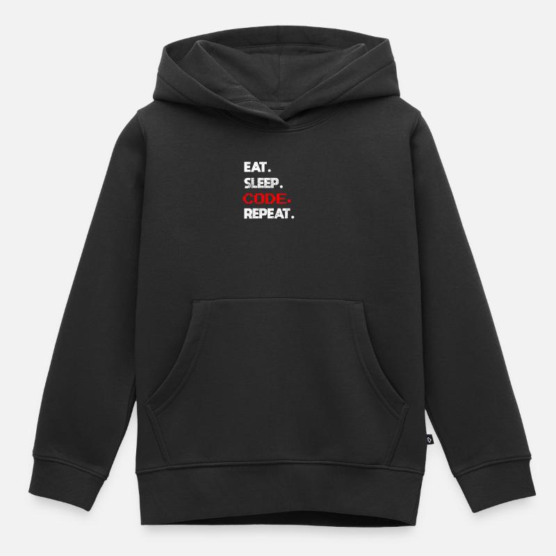 Coder programmer - Kids Premium Organic Hoodie - black