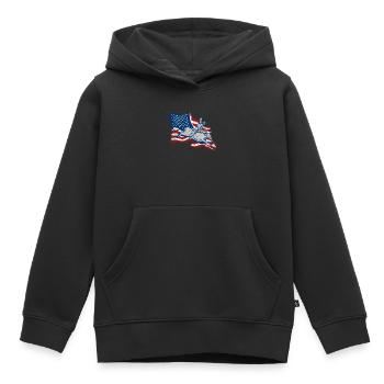 Équitation western bull rodéo cowboy bull - Sweat Premium à capuche enfant bio - noir - Devant - AI Model Kid Male (0cm)