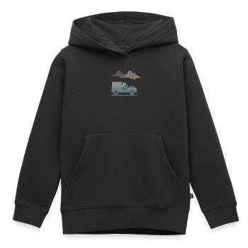 Nuages de véhicules de plein air - Sweat Premium à capuche enfant bio - noir - Devant - AI Model Kid Male (0cm)