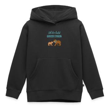 Ich bin bald grosser Cousin / werde großer Cousin - Kinder Premium Organic Hoodie - Schwarz - Vorne - AI Model Kid Male (0cm)