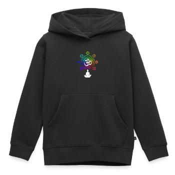 Symboles de chakra de méditation Les sept chakras - Sweat Premium à capuche enfant bio - noir - Devant - AI Model Kid Male (0cm)
