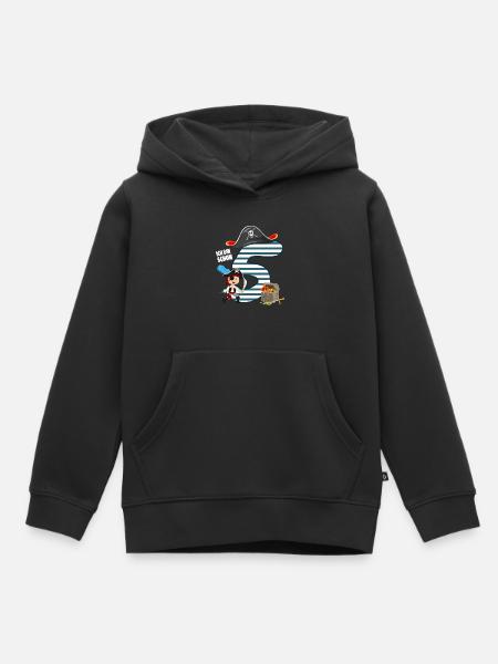 5 Jahre alt Geburtstag Junge Pirat Party Geschenk - Kinder Premium Organic Hoodie - Schwarz