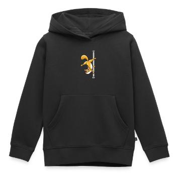 Pole Dancing Cat - Sweat Premium à capuche enfant bio - noir - Devant - AI Model Kid Male (0cm)