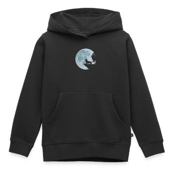Welsh Corgi Pembroke Welsh Corgi cadeau de pleine lune - Sweat Premium à capuche enfant bio - noir - Devant - AI Model Kid Male (0cm)