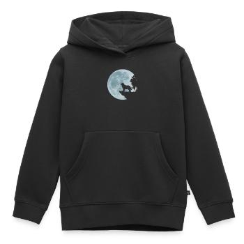 Cadeau d'amour de chien terre-neuvien pleine lune Canada - Sweat Premium à capuche enfant bio - noir - Devant - AI Model Kid Male (0cm)