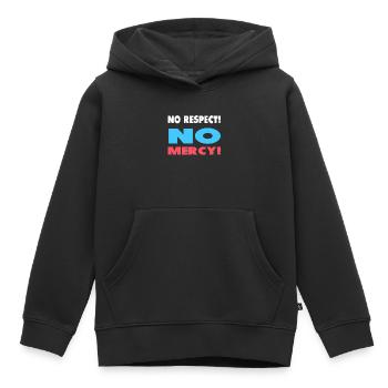 No respect! No mercy! - Kids Premium Organic Hoodie - black - Front - AI Model Kid Male (0cm)