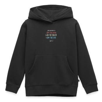 Jésus - Sweat Premium à capuche enfant bio - noir - Devant - AI Model Kid Male (0cm)