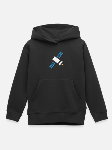 satellit - Kinder Premium Organic Hoodie - Schwarz