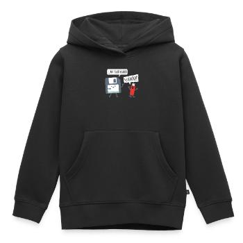 USB Floppy Disk - Nerd Geek Shirt - Kids Premium Organic Hoodie - black - Front - AI Model Kid Male (0cm)
