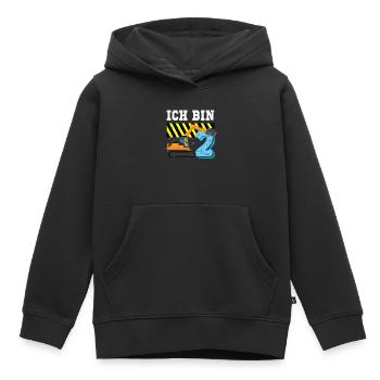 Bagger 2. Geburtstag Junge 2 Jahre Baustelle - Kinder Premium Organic Hoodie - Schwarz - Vorne - AI Model Kid Male (0cm)