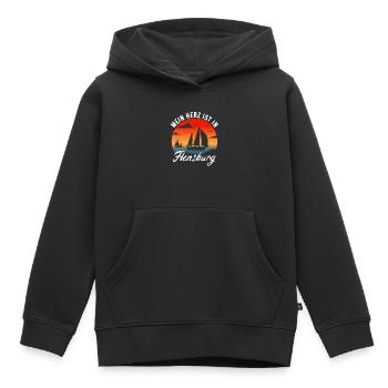 Flensburger Förde | Flensburg Geschenk - Kinder Premium Organic Hoodie - Schwarz - Vorne - AI Model Kid Male (0cm)