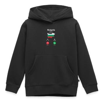 Bulgarie - Sweat Premium à capuche enfant bio - noir - Devant - AI Model Kid Male (0cm)