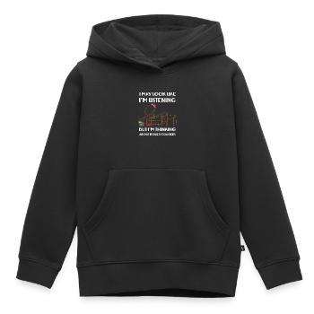Montagnes russes montagnes russes parc d'attractions rollercoast - Sweat Premium à capuche enfant bio - noir - Devant - AI Model Kid Male (0cm)