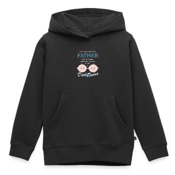 Cadeau de jumeaux bébé jumeaux - Sweat Premium à capuche enfant bio - noir - Devant - AI Model Kid Male (0cm)
