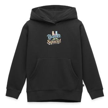 Llama Lama Squad - Sweat Premium à capuche enfant bio - noir - Devant - AI Model Kid Male (0cm)