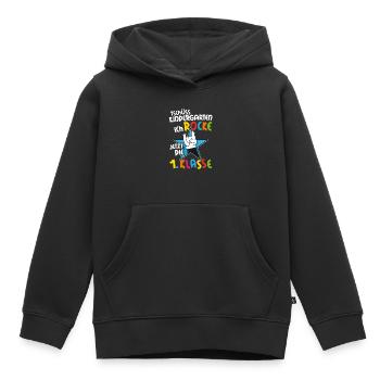 Tschüss Kindergarten ich rocke jetzt die Schule - Kinder Premium Organic Hoodie - Schwarz - Vorne - AI Model Kid Male (0cm)