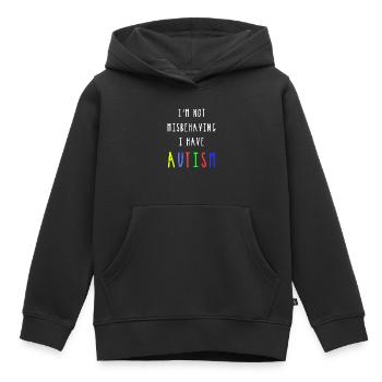Sensibilisation à l'autisme J'ai un cadeau pour les enfants autistes - Sweat Premium à capuche enfant bio - noir - Devant - AI Model Kid Male (0cm)