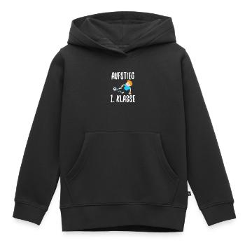 Einschulung Aufstieg Schulanfang Fußball Geschenk - Kinder Premium Organic Hoodie - Schwarz - Vorne - AI Model Kid Male (0cm)