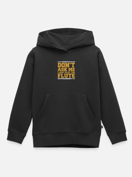 Flöte - Kinder Premium Organic Hoodie - Schwarz