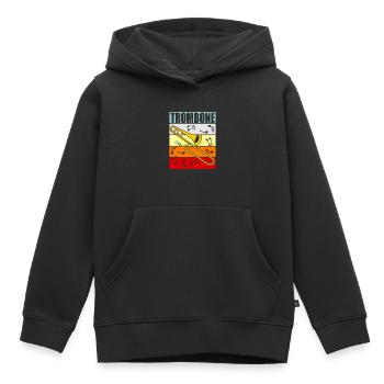 Trombone trombone - Sweat Premium à capuche enfant bio - noir - Devant - AI Model Kid Male (0cm)