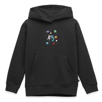 Cadeau du système solaire de l'astronaute 5e anniversaire - Sweat Premium à capuche enfant bio - noir - Devant - AI Model Kid Male (0cm)