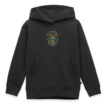 livre - Sweat Premium à capuche enfant bio - noir - Devant - AI Model Kid Male (0cm)