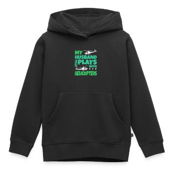 hélicoptère - Sweat Premium à capuche enfant bio - noir - Devant - AI Model Kid Male (0cm)