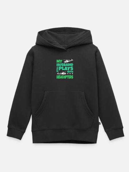 Helikopter - Kinder Premium Organic Hoodie - Schwarz